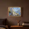 Trap - Huizen - Berglandschap - Zee Light Box met batterij (Wandlamp) middel -sfeer4