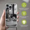 Kat - Koffie - Brood - Zwart Hoesje iPhone 16 Pro Max met koord klein -sfeer2_NL