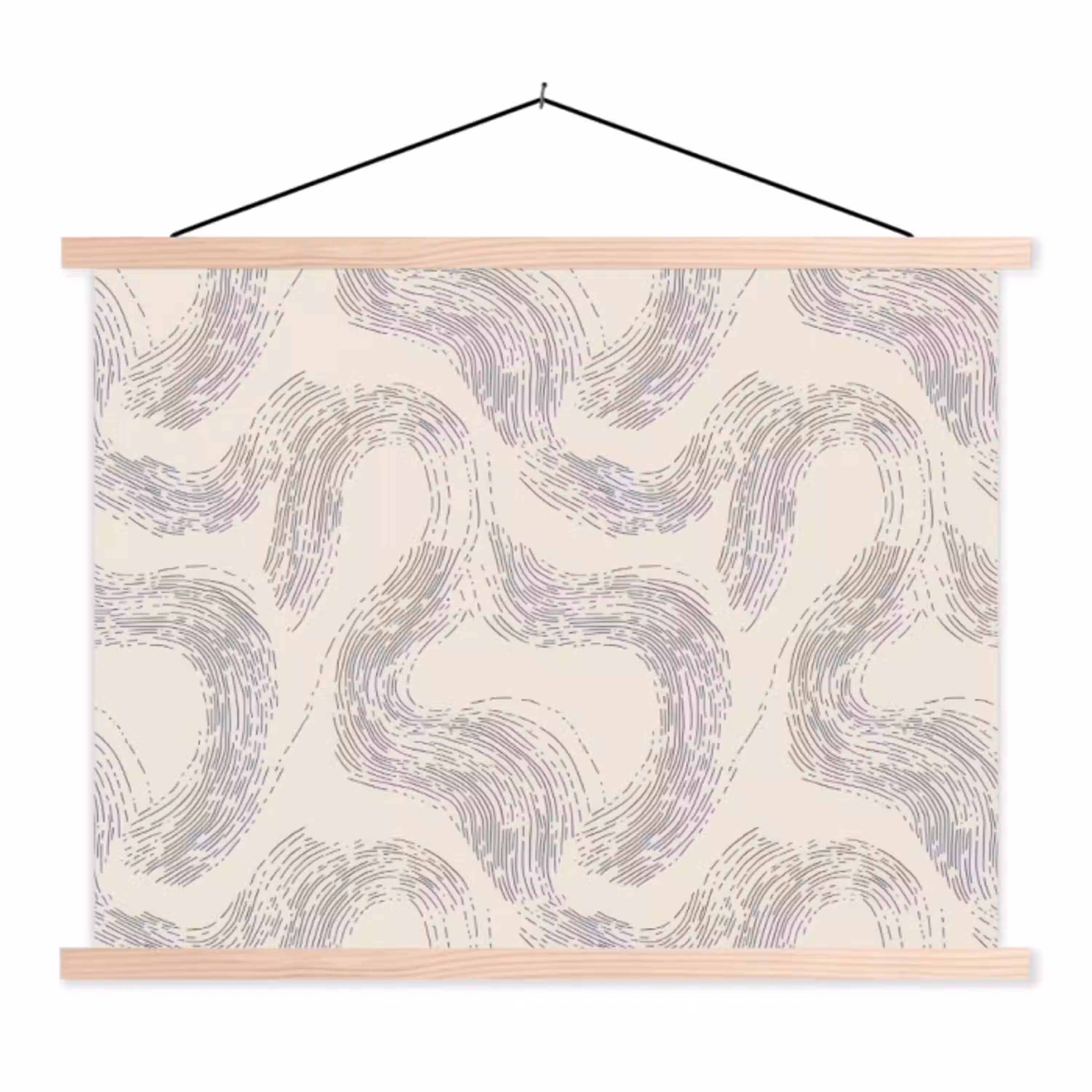 Lijnen - Patroon - Beige - Minimalistisch textielposter latten blank klein 122 -3d
