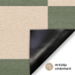 Schaakbord print - Groen - Beige - Blokjes Deurmat klein -antislip_NL
