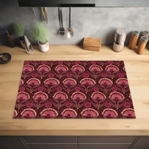 Antiek - Bloemen - Kleurrijk Inductie beschermer vinyl 3mm klein 276 -sfeer5