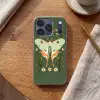Bloemen - Bladeren - Olijfgroen - Vlinder Telefoonhoesje iPhone 17 Pro klein -sfeer1