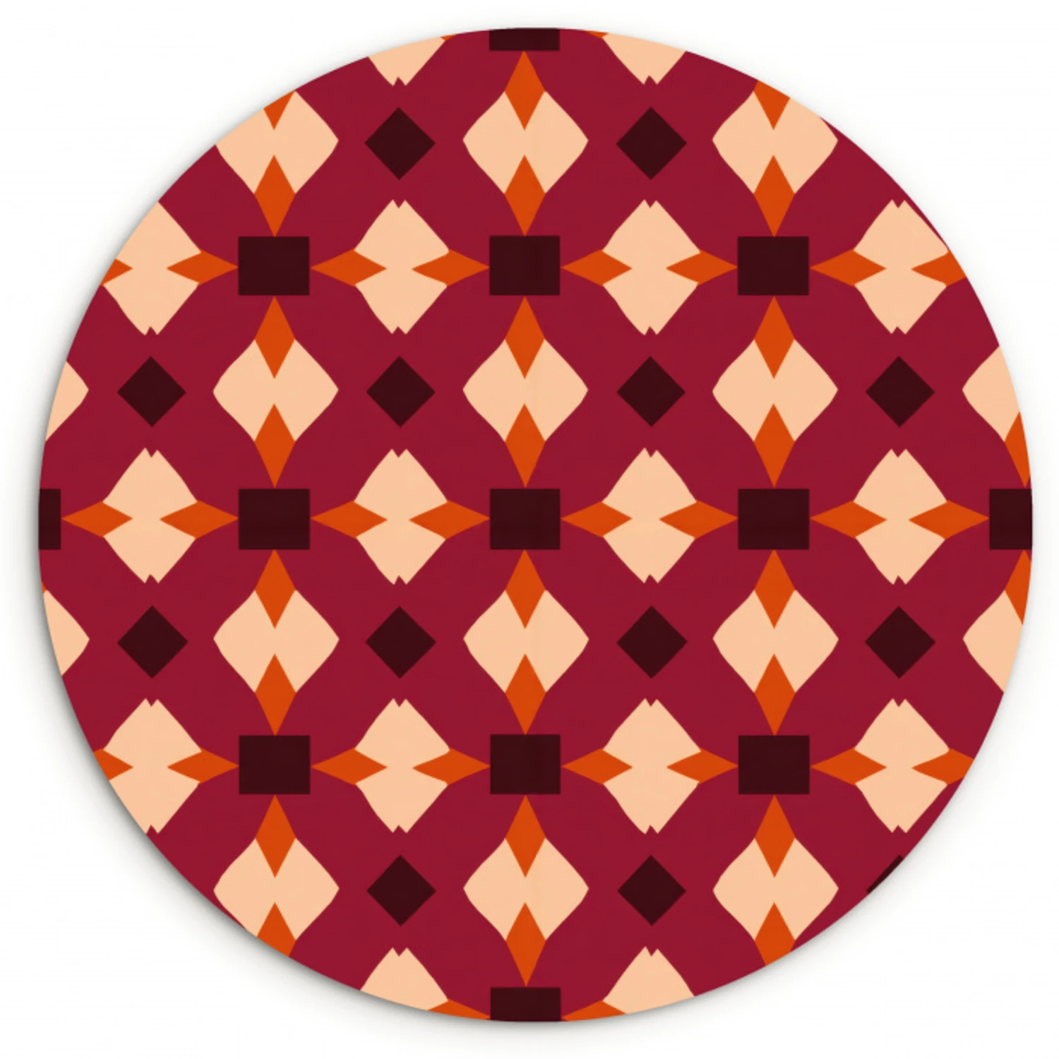 Retro - Patroon - Kleurrijk Wandcirkel kunststof plaat 5mm dik klein 188 -3d