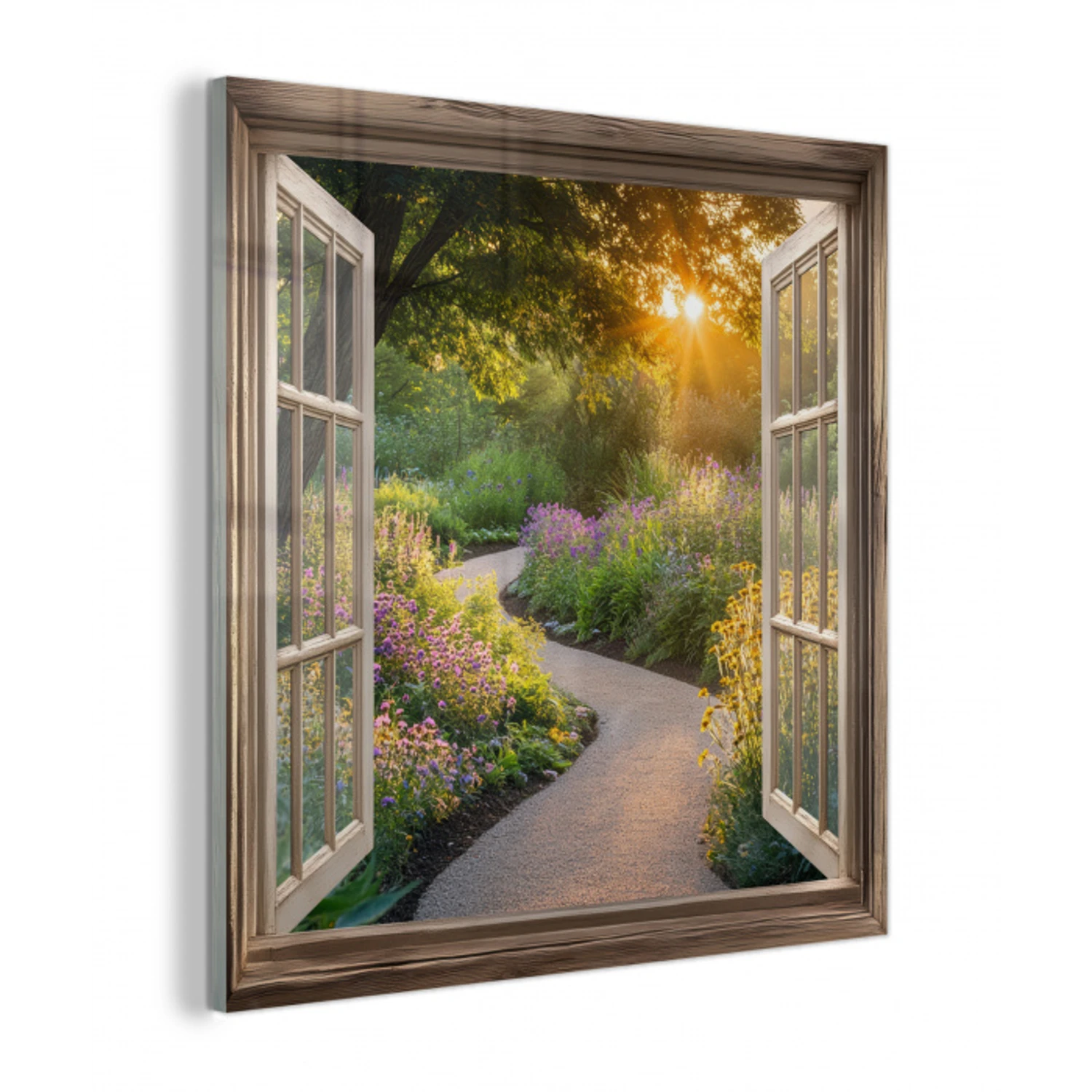 Doorkijk - Bloemen - Natuur - Zon - Pad plexiglas 5mm klein -z3d
