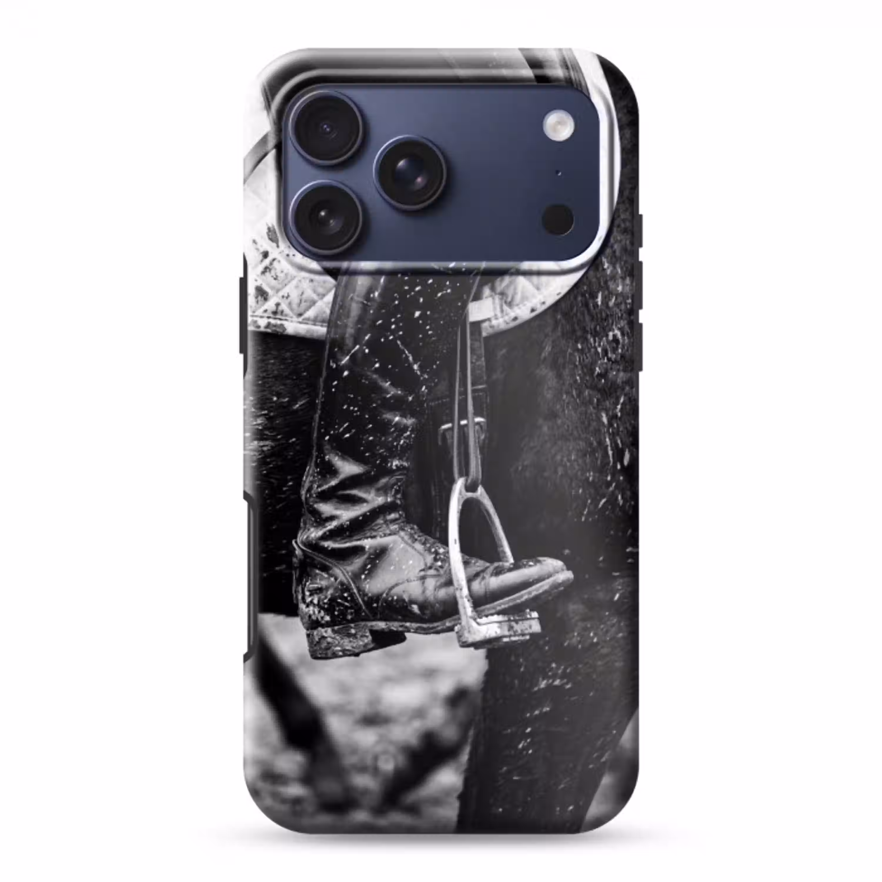 Paard - Sport - Zwart - Wit Toughcase MagSafe Apple iPhone 17 Pro Max klein -3d