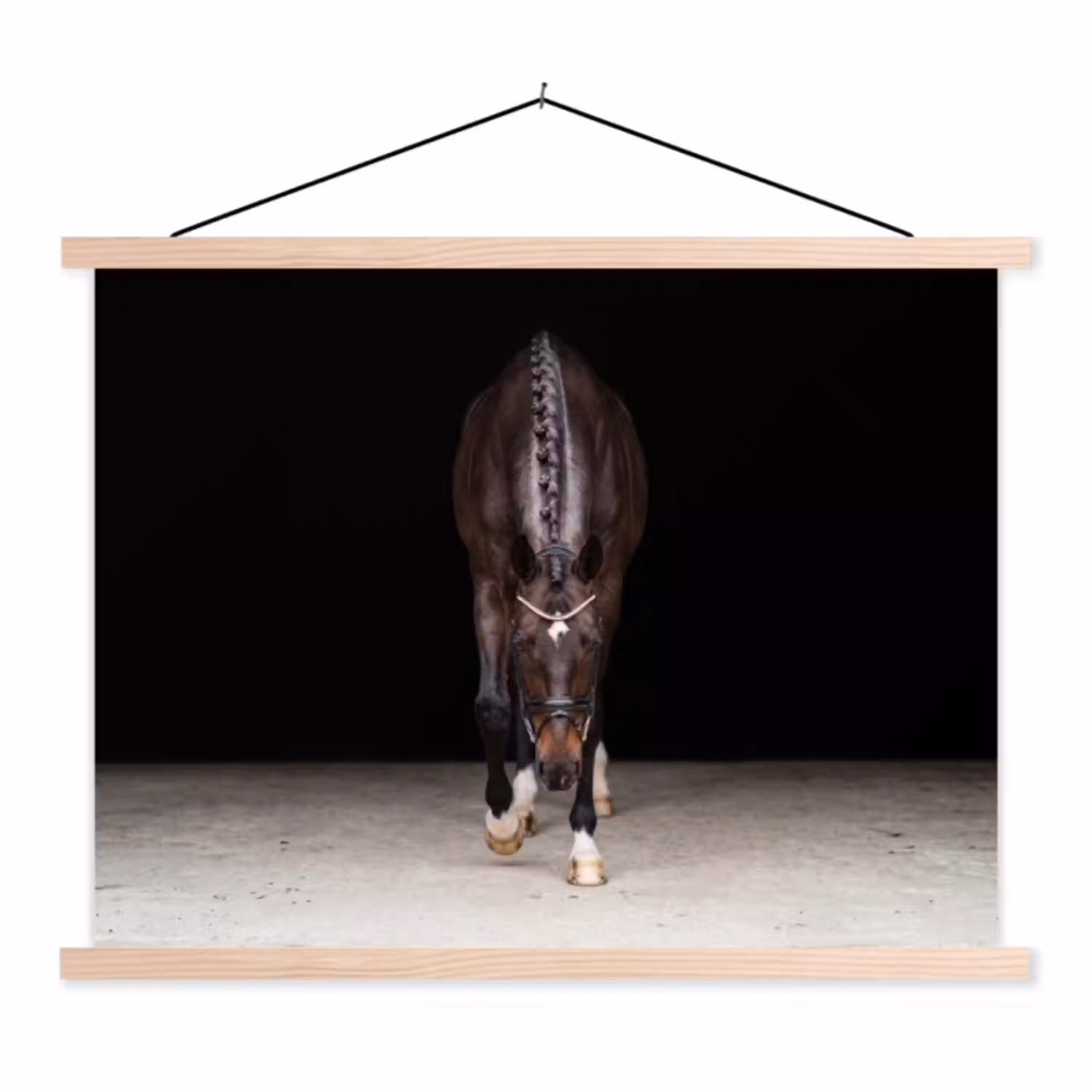 Paard - Modern - Portret textielposter latten blank klein -3d