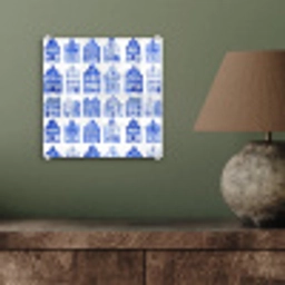 Patroon - Huizen - Blauw plexiglas 5mm klein 11 -sfeer3