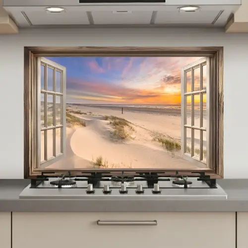 Doorkijk - Strand - Duinen - Natuur - Landschap keuken achterwand spatscherm klein -3d_website