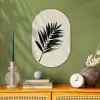 Palmblad - Subtiel - Groen - beige Wandcirkel Ovaal Forex klein -sfeer2