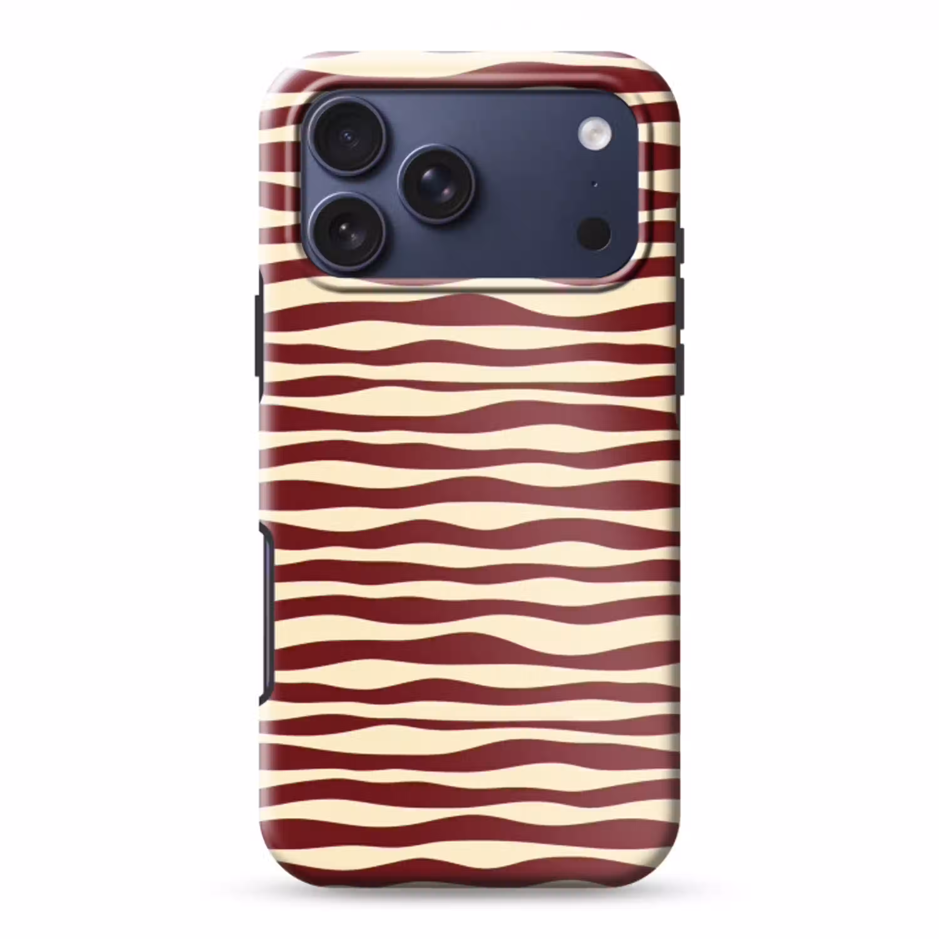 Golven - Rood - Patroon - Crème Toughcase MagSafe Apple iPhone 17 Pro Max klein 1019 -3d