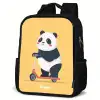 Panda - Step - Geel Rugzak - Zwart middel -schuin