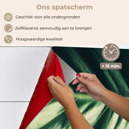 Bladeren - Tropisch - Jungle - Groen keuken achterwand spatscherm klein -spatscherm_NL