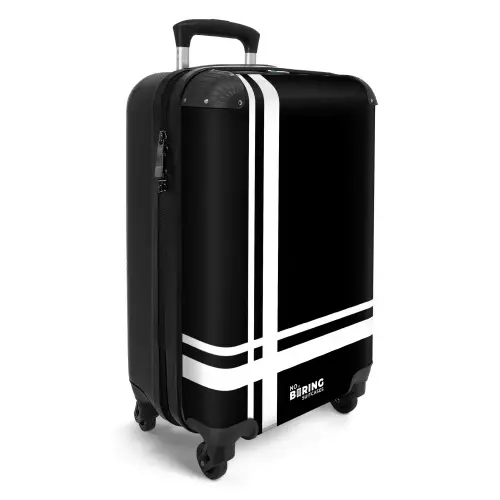 Zwarte achtergrond met wit kruispatroon linksonder NBS - Handbagage koffer - Kinderen Unisex middel -productfoto_3d
