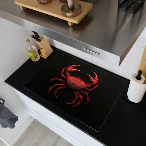 Krab - Rood - Vissen - Schaaldieren Inductie beschemer met haakjes klein -sfeer1