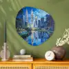 Stad Kuala Lumpur - Skyline - Wolkenkrabbers - Water Wandcirkel Organisch Plexiglas middel -sfeer2