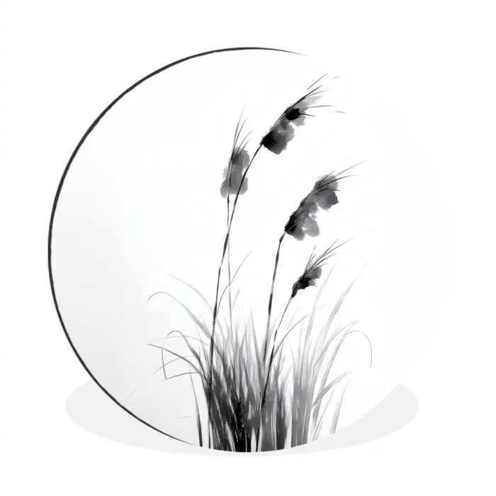 Minimalistisch - Stelen - Wit Wandcirkel aluminium klein -3d