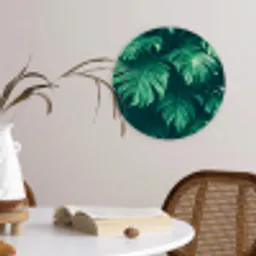 Monstera - Bladeren - Planten - Jungle - Natuur Wandcirkel kunststof plaat 5mm dik klein -sfeer4
