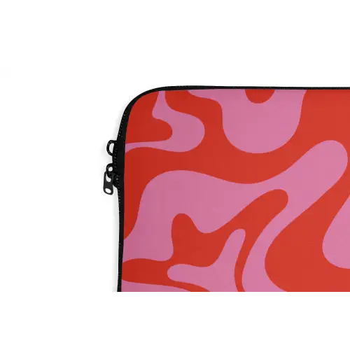 Abstract - Patroon - Rood - Roze - Minimalistisch laptophoes neopreen klein -detail