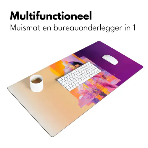 Abstract - Portret - Vrouw - Kleurrijk Muismat XXL klein -sfeer4
