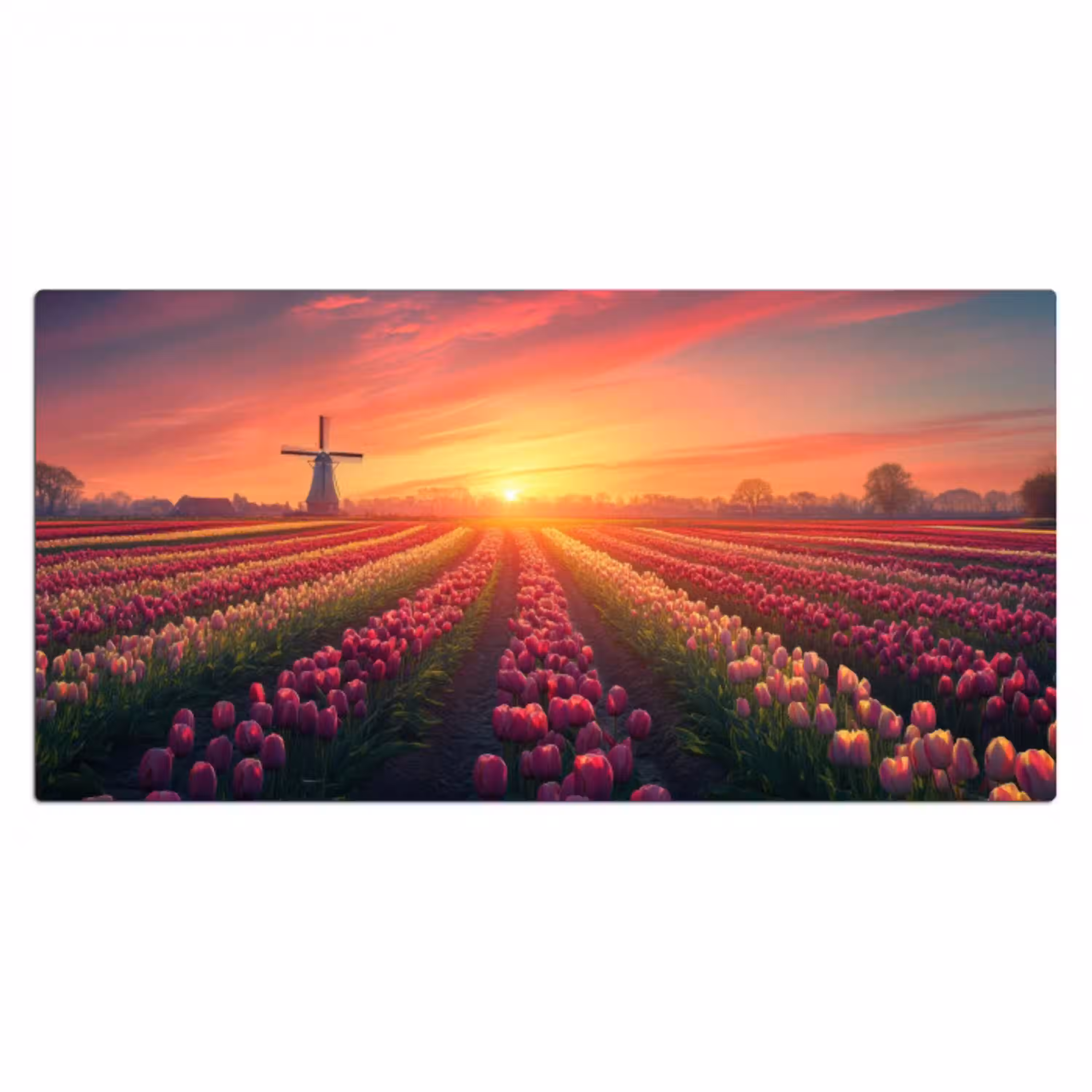 Windmolen - Zonsondergang - Landschap Muismat XXL klein -3d_leeg