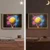 Graffiti - Tennis - Sport - Racket Light Box met batterij (Wandlamp) middel -sfeer3