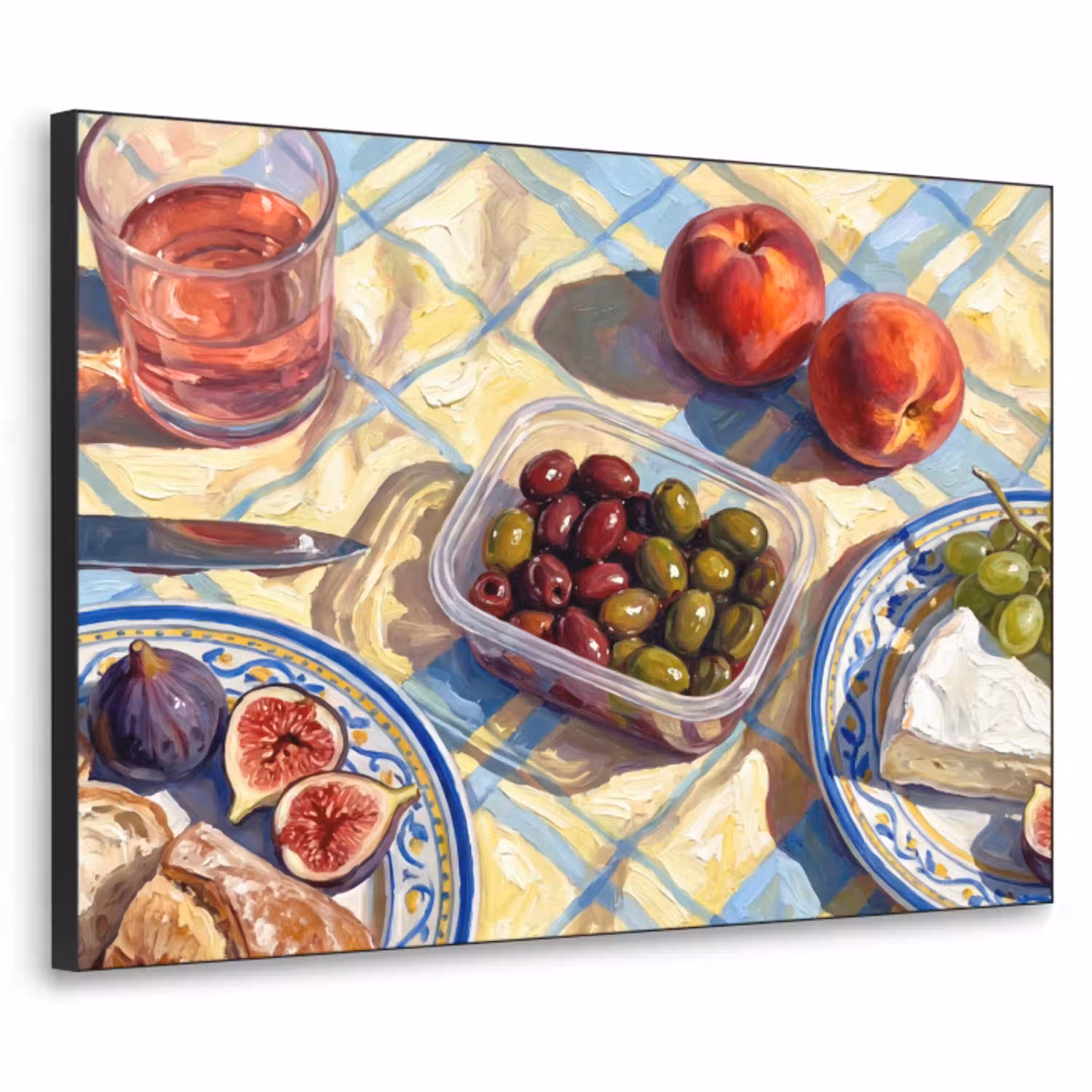 Eten - Picknick - Zomer Textielframe zwart klein -3d