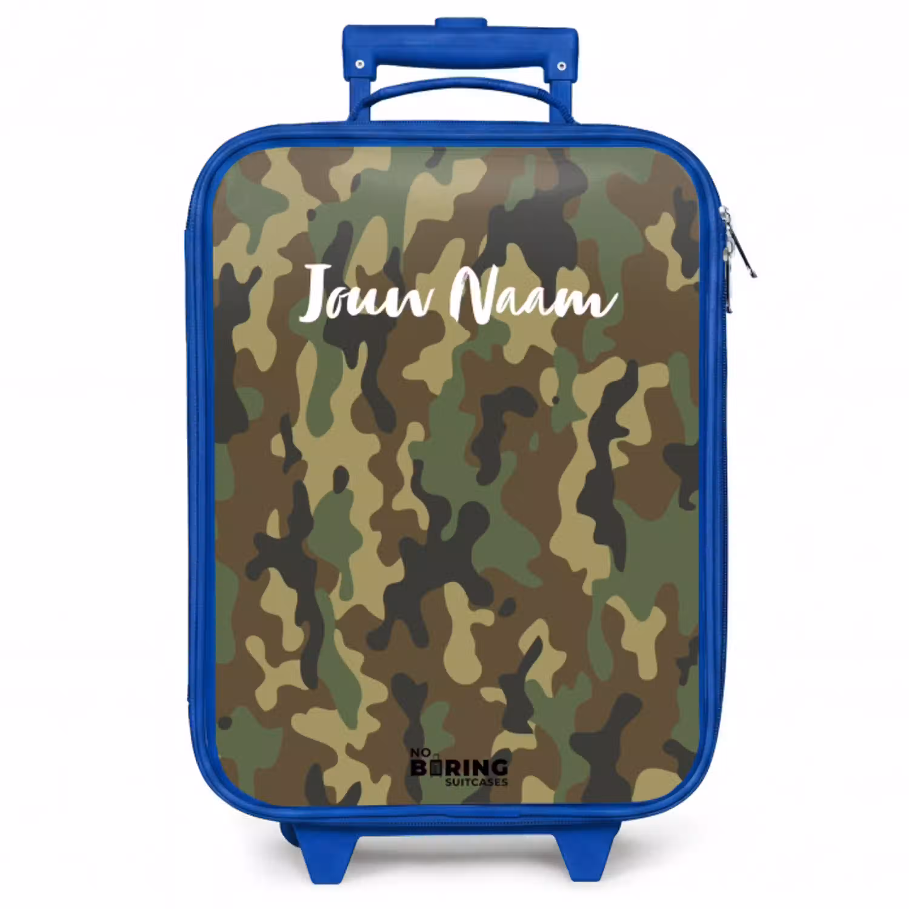 Groene camouflage met zandkleur Kinderkoffer - Blauw klein -zzz_website3d