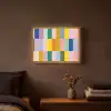 Stroken - Blauw - Patroon - Abstract Light Box met batterij (Wandlamp) middel -sfeer4