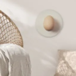 Ei - Beige - Ovaal - Egaal Akoestische PET Vilt - Rond klein -sfeer4