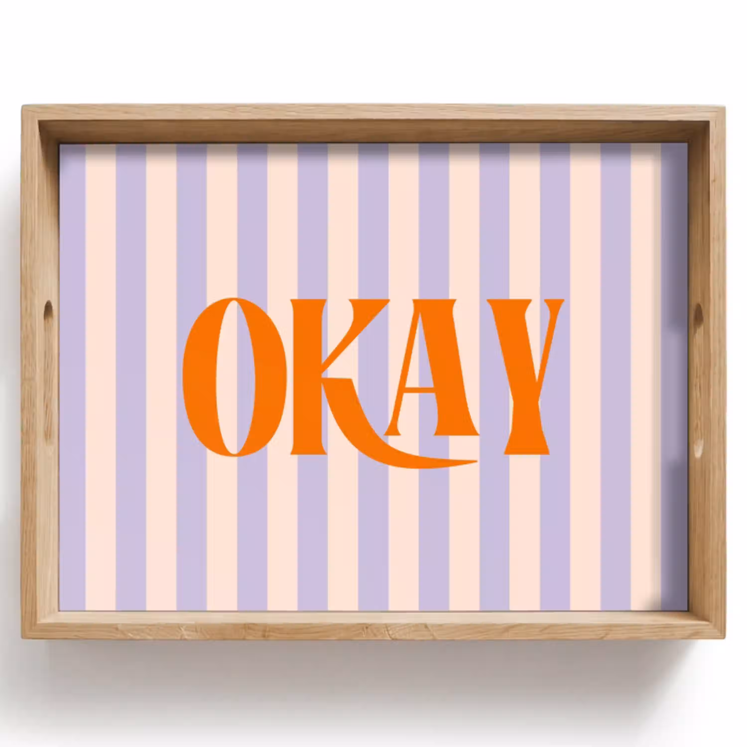 Lila - Oranje - Strepen - Okay Dienblad Rechthoek middel -z3d_shopping