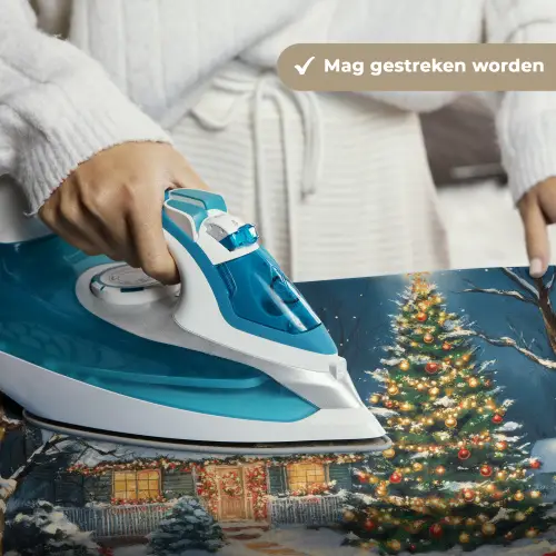 Kerst - Kerstboom - Winter - Huis - Sneeuw Wandkleed katoen klein -sfeer9