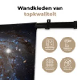 Kosmos - Sterrenstelsel - Donker Wandkleed katoen klein -sfeer2