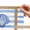 Vier schelpen - Blauw - Wit - Strepen Light Box met batterij (Wandlamp) middel -USP_websiteprintNL
