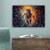 Astronaut - Neon - Oranje - Ruimte canvas 2cm klein -sfeer4