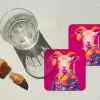 Geit - Hoorns - Kimono - Kleurrijk onderzetter kurk middel -sfeer4