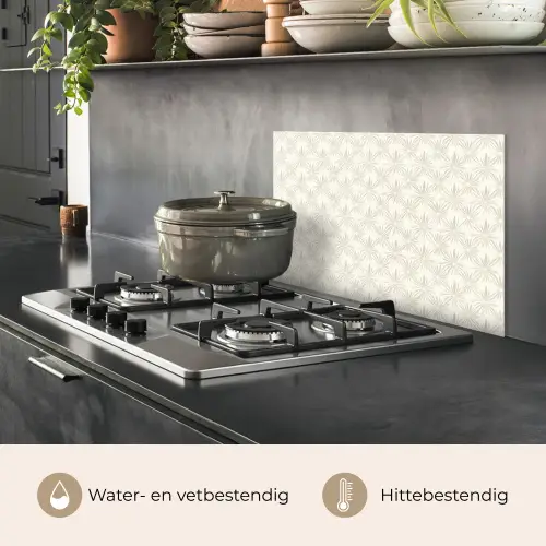 Patroon - Bloemen - Beige keuken achterwand spatscherm klein 900 -usp_NL