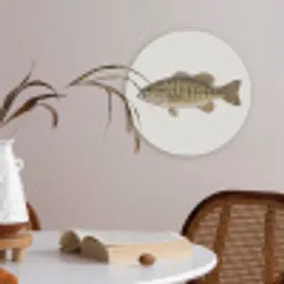 Vissen - Natuur - Vintage Akoestische PET Vilt - Rond klein -sfeer3