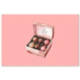 Doosje - Bonbons - Liefdevolle - Tekst tuinposter los doek groot -3d