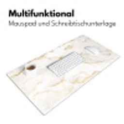 Marmer - Kalk - Goud - Luxe - Marmerlook - Wit Muismat XXL klein -ysfeer4_duits