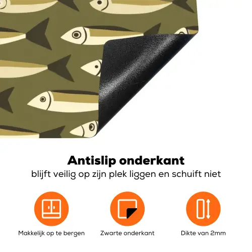 Vis - Patroon - Groen Inductie beschermer vinyl 3mm klein 276 -zzzzzzz-td-onderkant