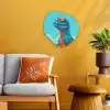 T-Rex - Blauw - Wolken - Zonnebril Wandcirkel Organisch Forex 3mm klein -sfeer4