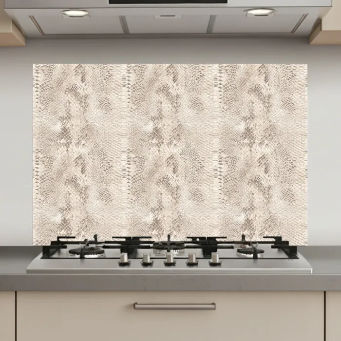 Slang - Patroon - Beige keuken achterwand spatscherm klein 900 -3d_website