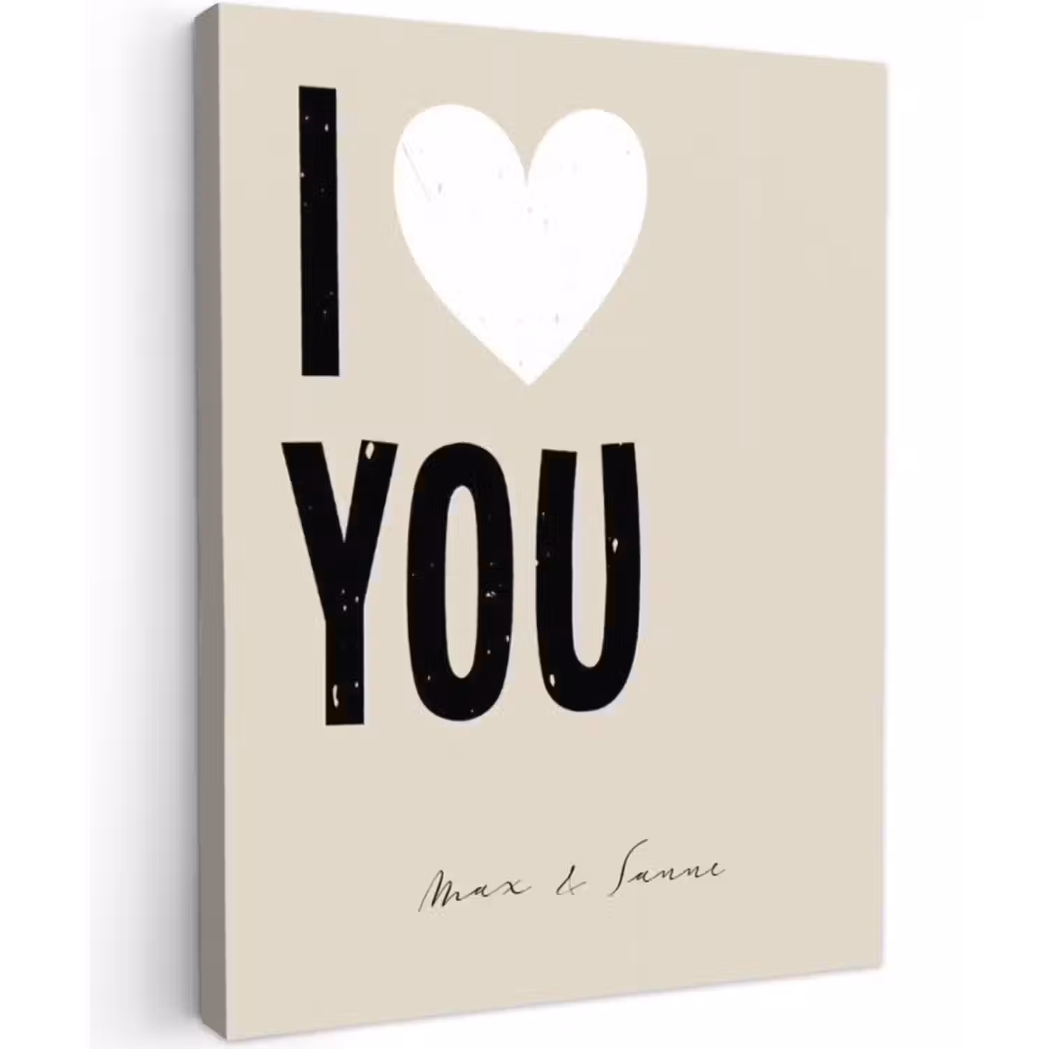Gepersonaliseerd canvas schilderij - I Love You
