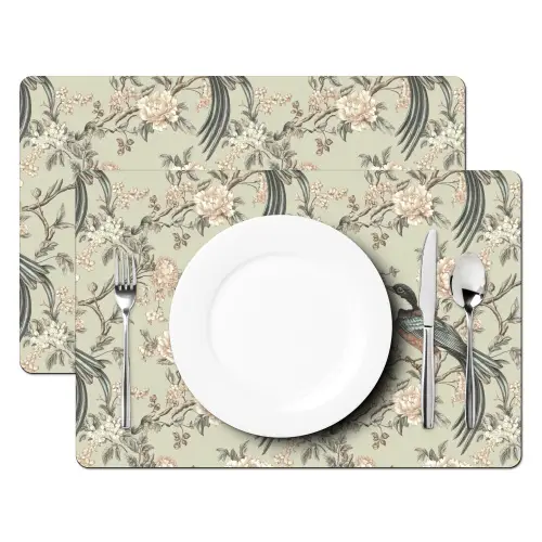 Bloem - Vogel - Kleurrijk Placemat vinyl groot 368 -zzsfeer2_Kitchenyeah-website