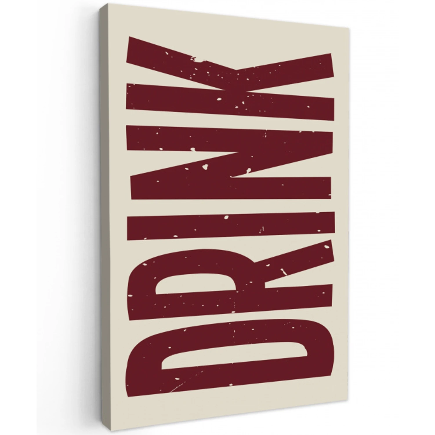 Rood - Vintage - Decoratie - Japandi Tuinposter op houten frame 2 cm dik klein -3d