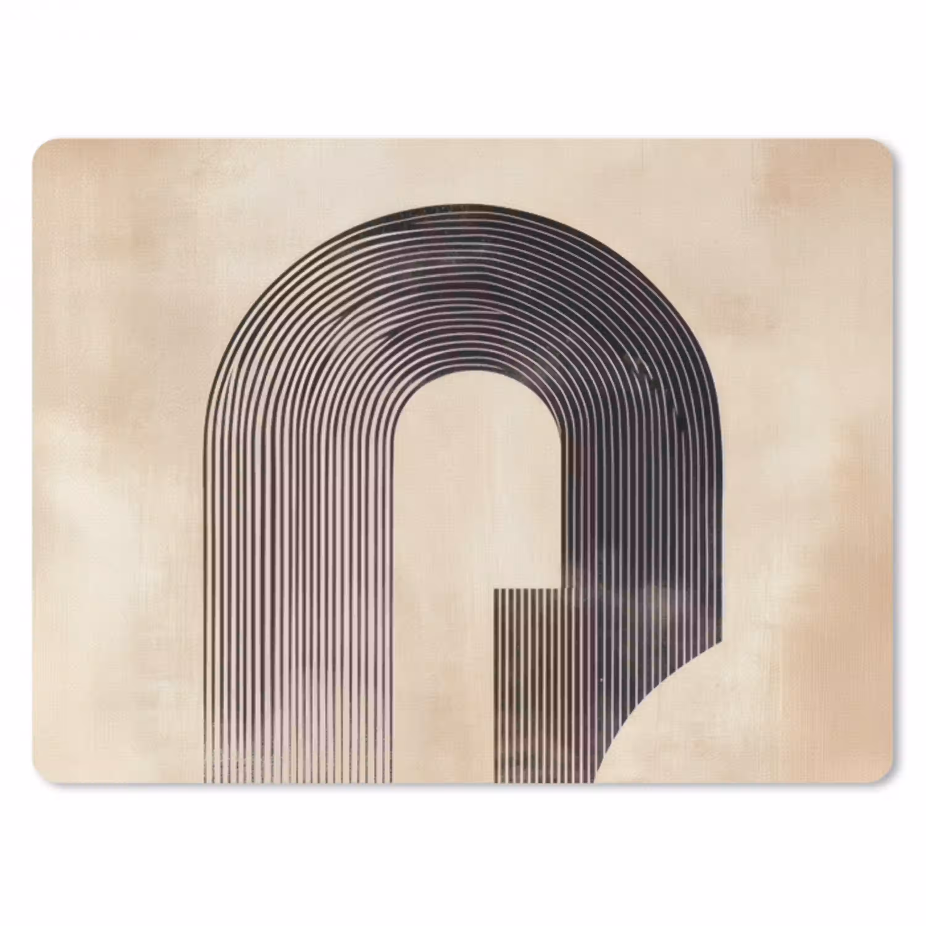 Boog -  Strepen - Minimalistisch - Zwart muismat rubber klein -3d