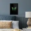 Vlinder - Groen - Opvallend fotolijst zwart zonder passe partout klein -sfeer3