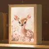 Hertje - Illustratie - Bloemen - Roze Light Box met kabel klein -zzz_3d_website