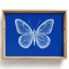 Vlinder - Wit - Getekend - Stippen Dienblad Rechthoek middel -z3d_shopping