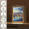 Zonsondergang Frankfurt - Stad - Skyline - Water Light Box met kabel (Tafellamp) klein -USP_NL